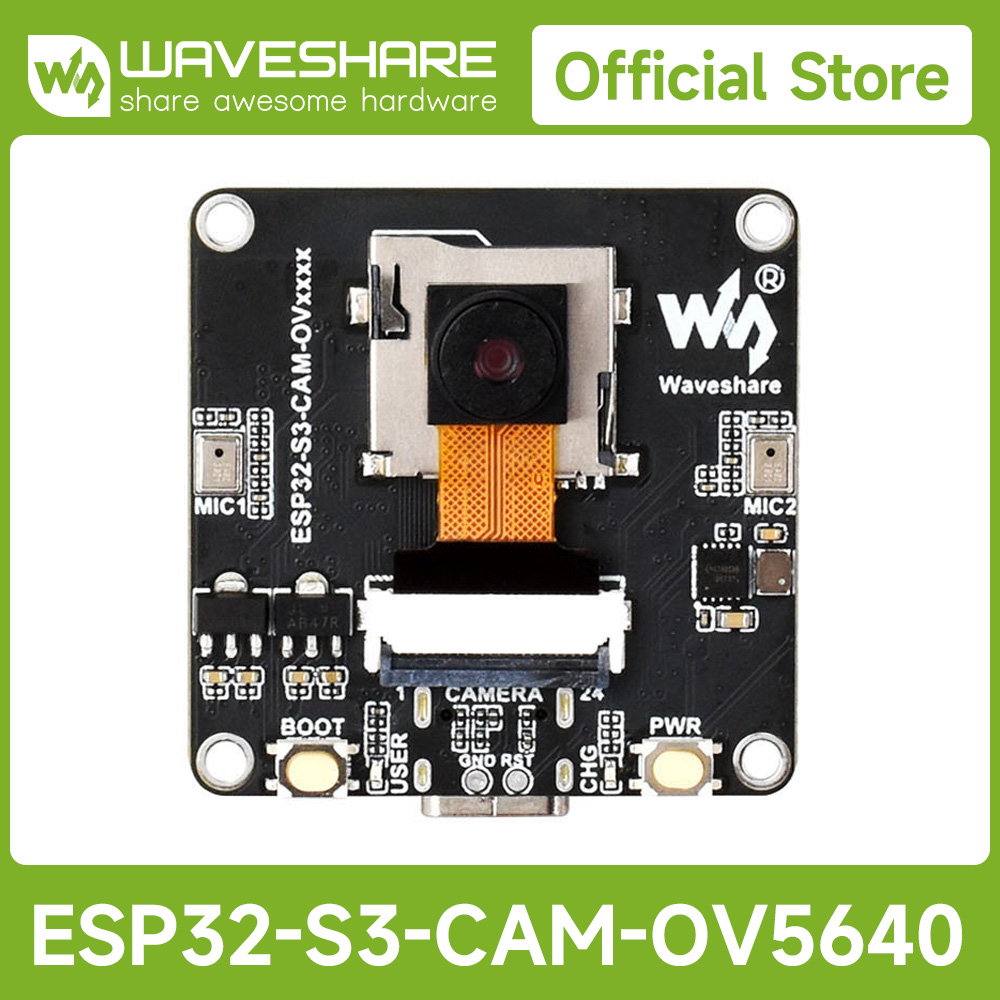 Esp32 Development Board - Waveshare ESP32-S3 AIoT บอร์ดพัฒนากล้อง, โมดูลอินพุตและเอาต์พุตเสียงในตัว, รองรับการเชื่อมต่อจอแสดงผลภายนอก
