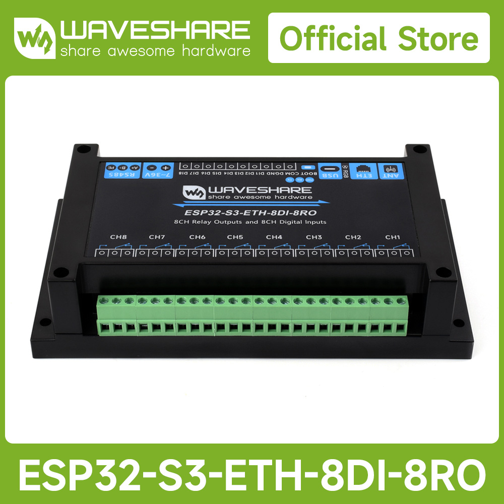 Waveshare อุตสาหกรรม 8-Channel - Esp32 Uart Module บทวิจารณ์และราคา