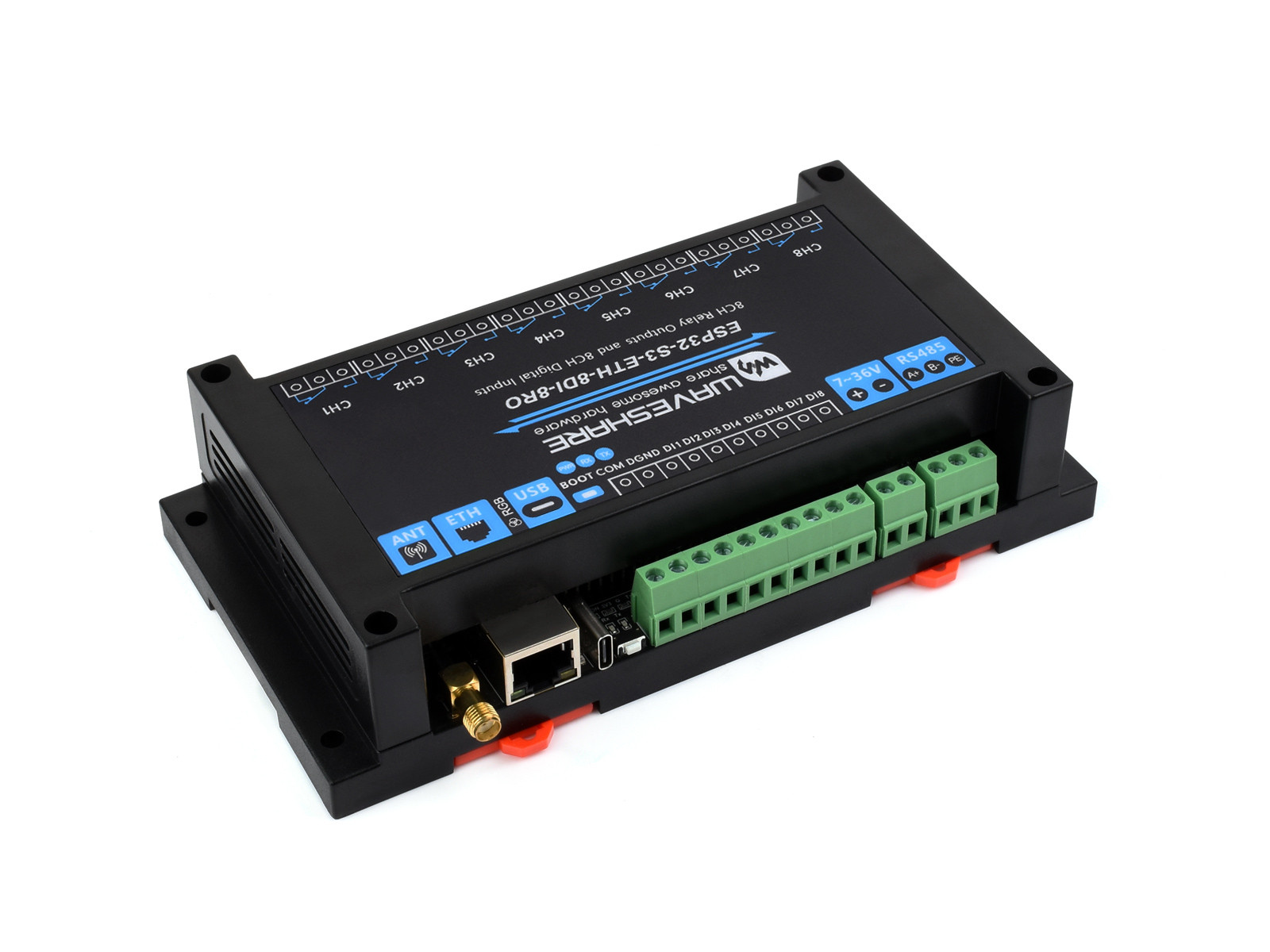 Waveshare อุตสาหกรรม 8-Channel - Esp32 Uart Module บทวิจารณ์และราคา